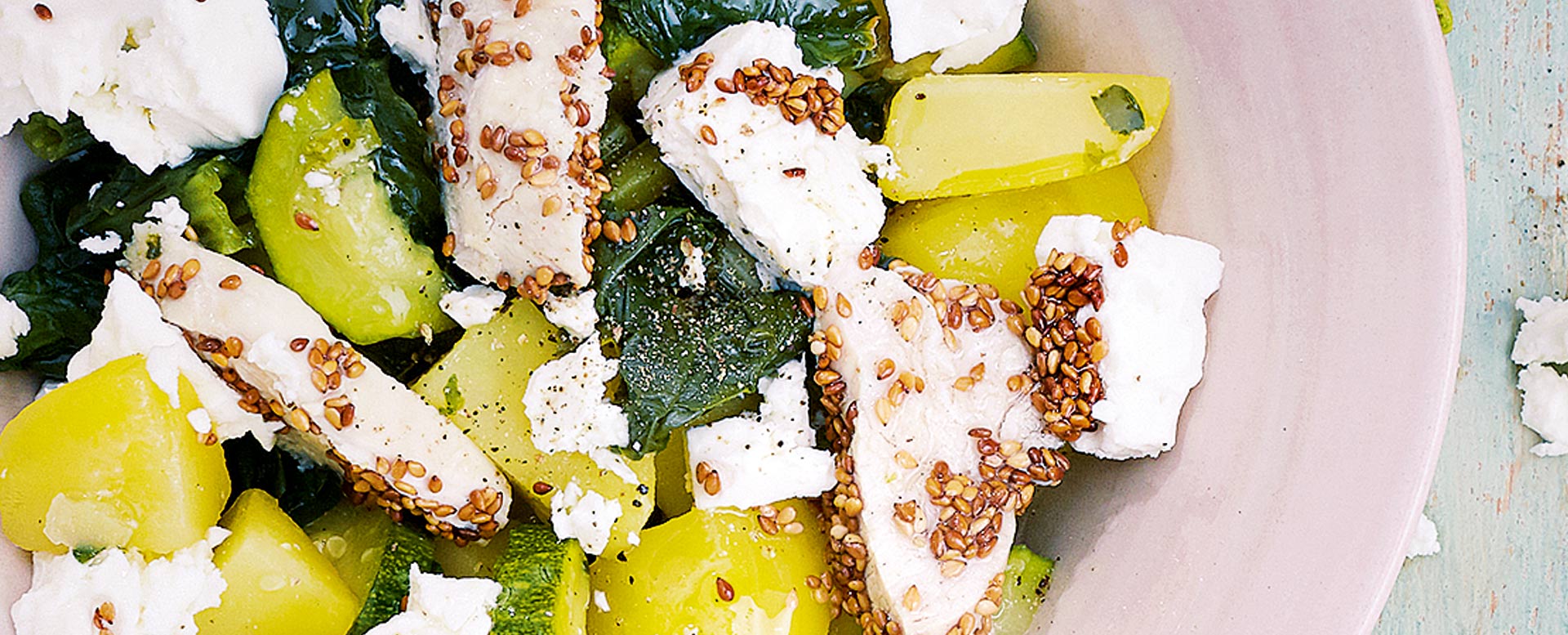 Erdäpfel Spinatgemüse mit Huhn