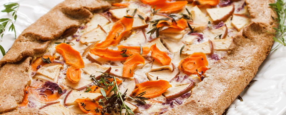 Karotten-Apfel-Galette mit Thymian